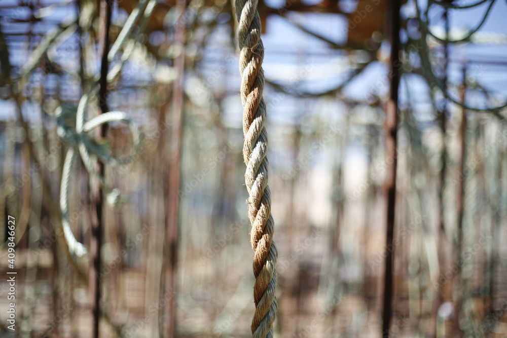 Fototapeta premium Fishing rope bokeh