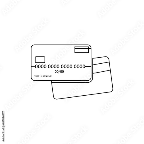 Continuous one line drawing a Credit Debit Card Flat Design. Vector Illustration. Credit Card Icon.