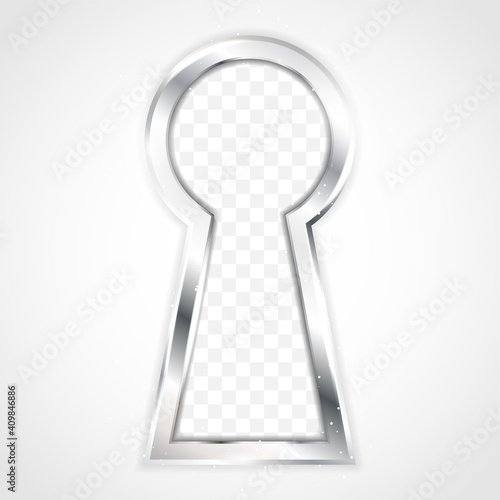 Abstract metal shiny transparent keyhole photo