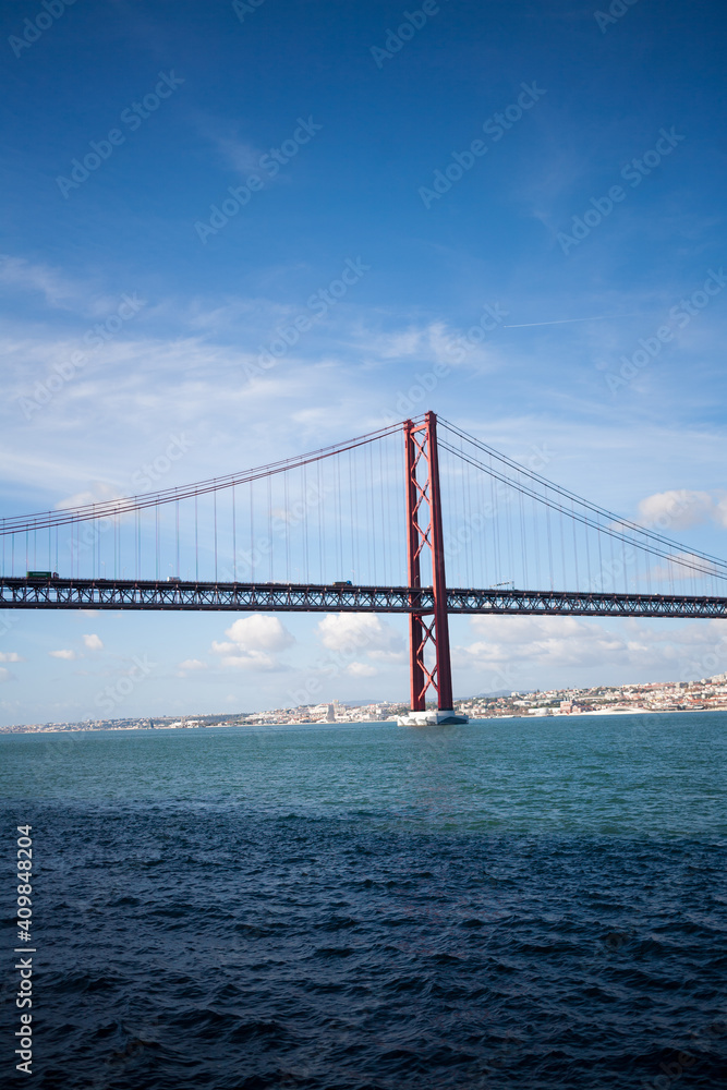 Naklejka premium Bridge 25 Abril Lisbon Portugal