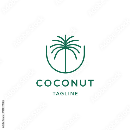 Coconut tree logo design template