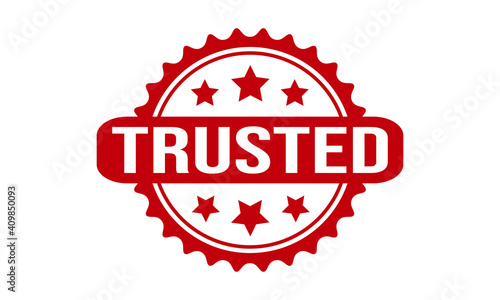Trusted Rubber Stamp. Trusted Rubber Grunge Stamp Seal Vector Illustration
