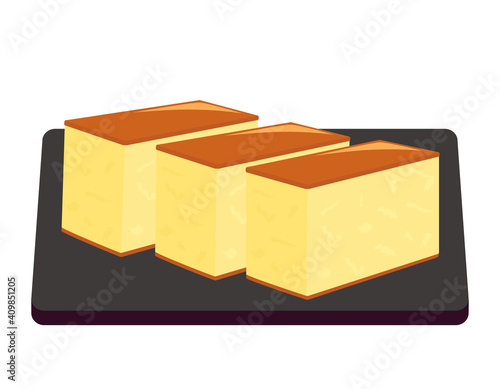 カステラのベクターイラスト　和菓子　