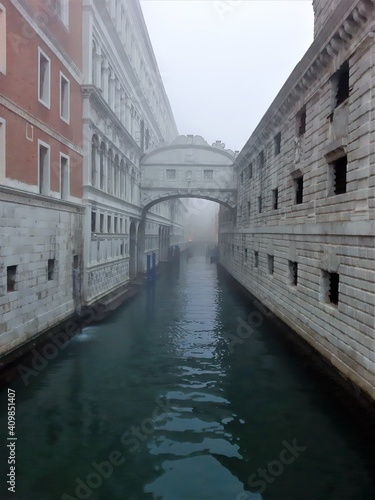 Venice, Italy, January 27, 2020 Bridge of Sighs, one of the most famous symbols of the city