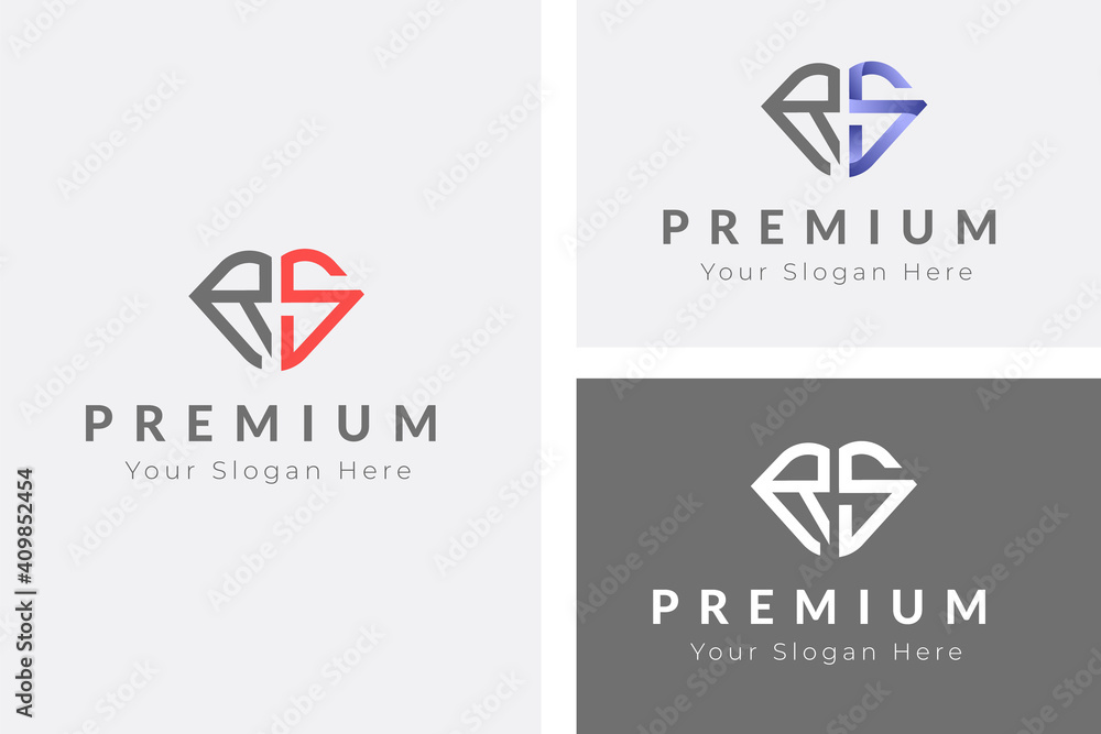 Initial RS logo design vector template. Initial Latter S and R monogram logo design vector Initial RS logo design vector template. Initial Latter S and R monogram logo design vector