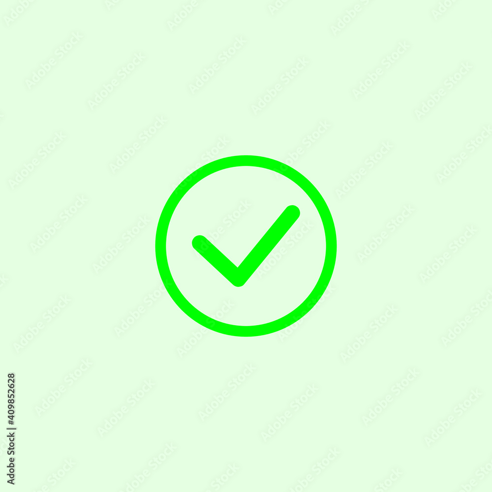 Check mark green line icons. Vector illustration. - Vector Check mark green line icons. Vector illustration. - Vector