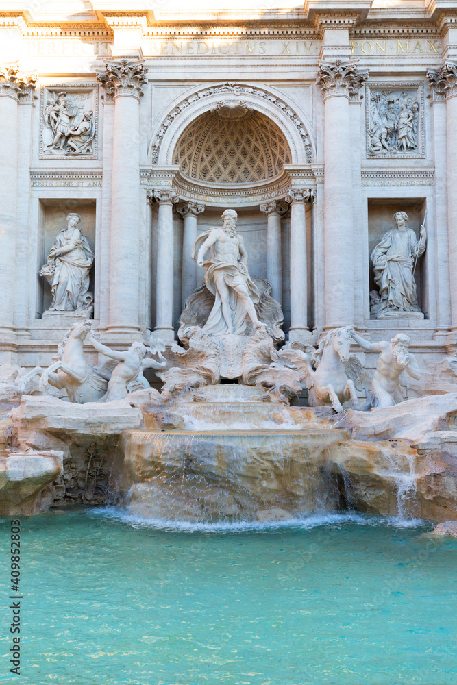 18th century Trevi Fountain designed by Italian architect Nicola Salvi, Rome, Italy