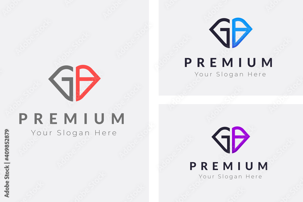 Initial latter logo GB monogram vector template. Initial latter logo GB monogram vector template.