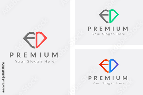 Initial latter ED monogram logo design template. ED ,DE ,E,D Abstract Letters Logo Monogram
