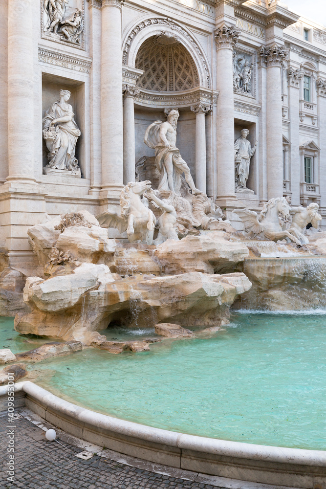 18th century Trevi Fountain designed by Italian architect Nicola Salvi, Rome, Italy