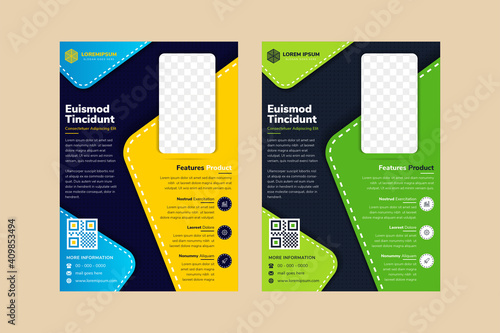 Template of universal covers for business, travel, sports or food. Design of modern flyers, presentations, brochures of standard size with rectangle for photos. mosaic for sample.