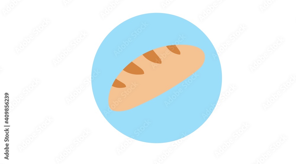 Vector Isolated Illustration of Bread. Bread Flat Icon Vector Isolated Illustration of Bread. Bread Flat Icon