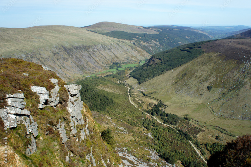 Confluence of Fraughan Rock Glen and Glenmalure Valley.Wicklow Mountains.Ireland. Confluence of Fraughan Rock Glen and Glenmalure Valley.Wicklow Mountains.Ireland.