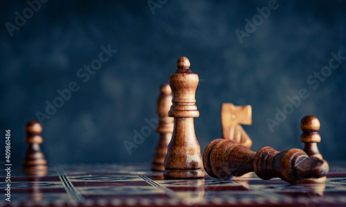 Fotografie Chess pieces on a chess board
