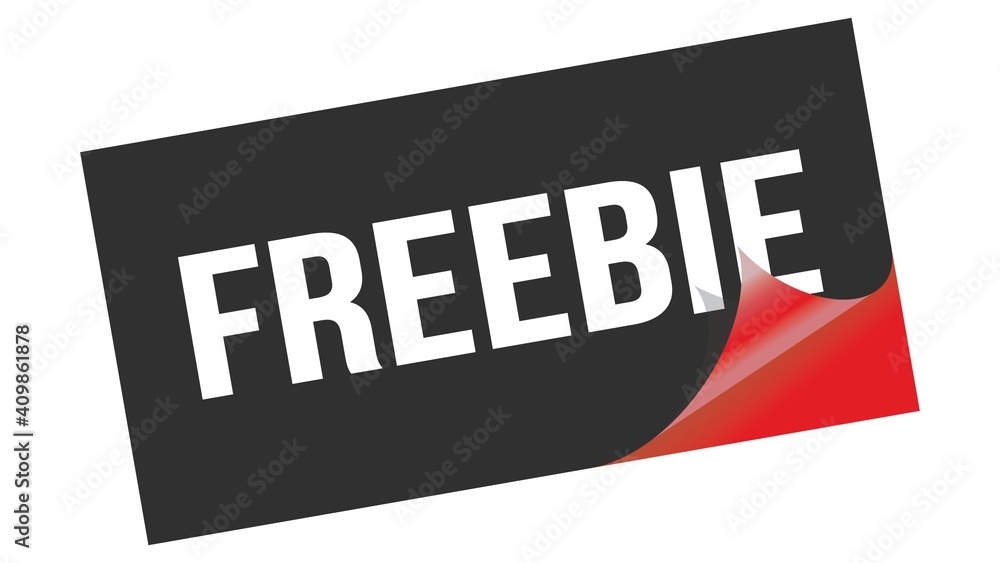 FREEBIE text on black red sticker stamp. FREEBIE text on black red sticker stamp.