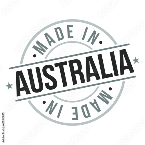 Made In Australia Stamp Logo Icon Symbol Design. Seal National Product badge vector.