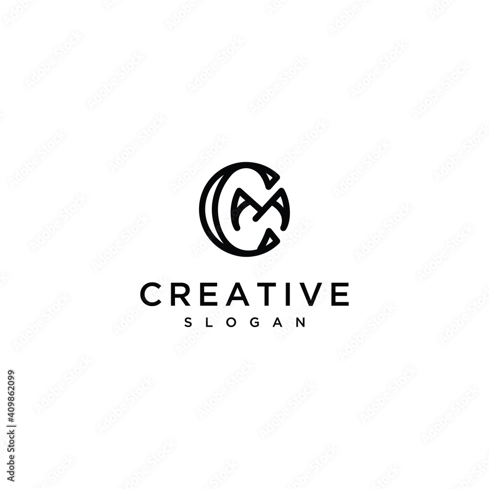 Obraz premium initials CM or MC letter logo vector monogram