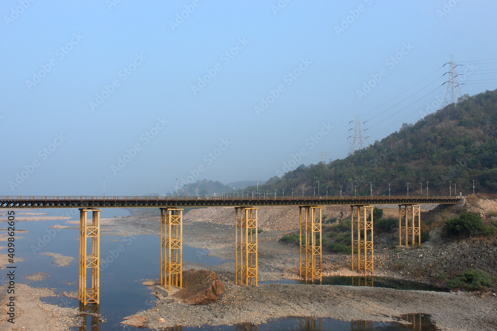 Bridge on Narmada river near Statue of Unity, Narmada, Gujarat, India
