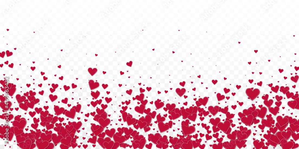 Red heart love confettis. Valentine's day falling Red heart love confettis. Valentine's day falling