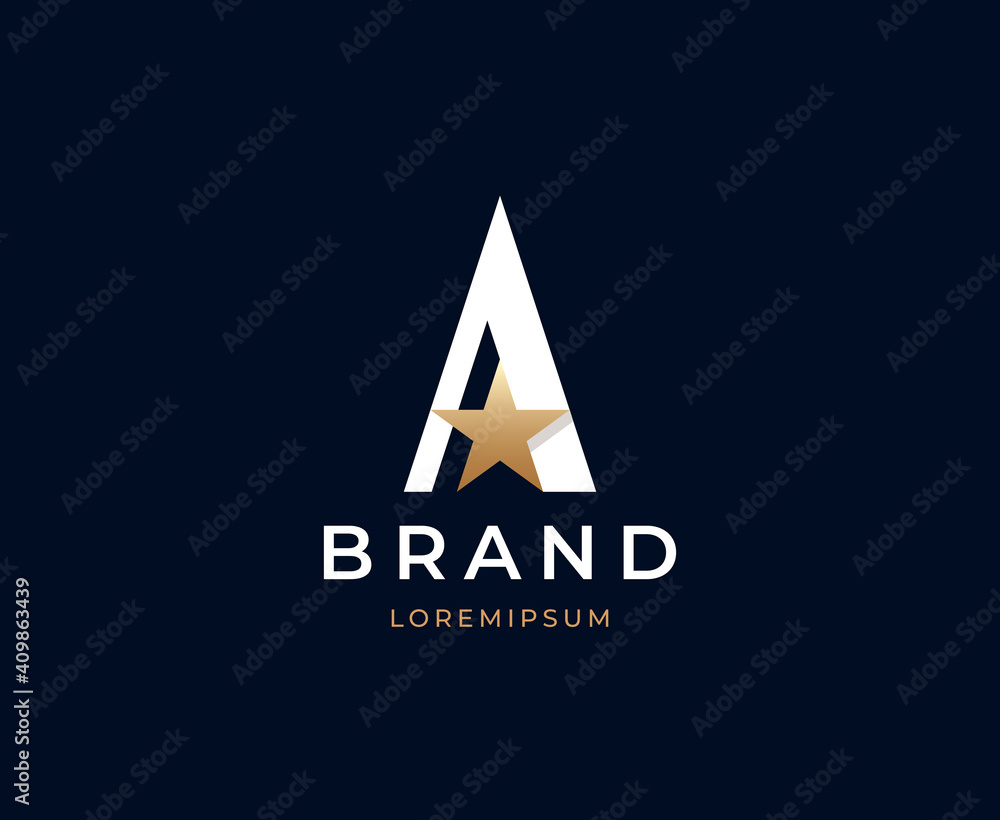 Letter A + Star logo template. Stock Vector | Adobe Stock