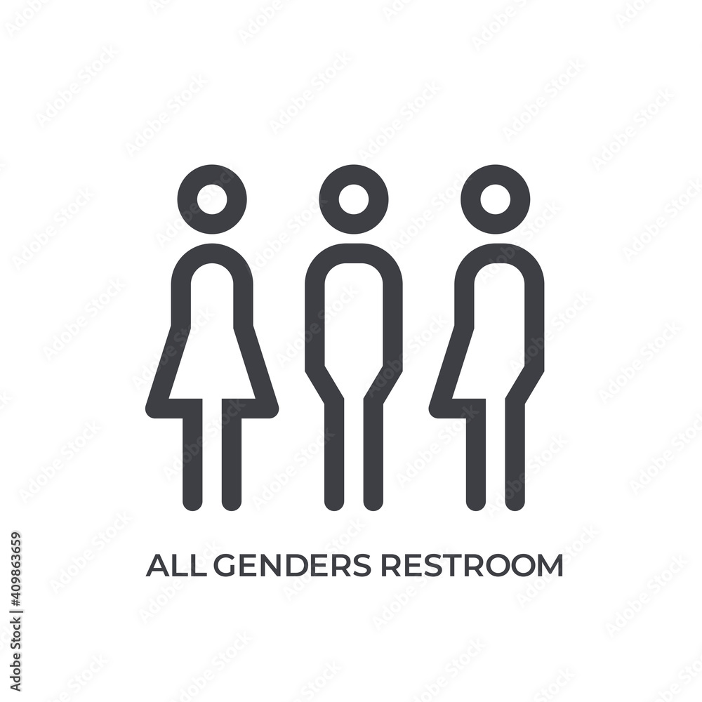 Photo &amp; Art Print All gender restroom sign, lettett