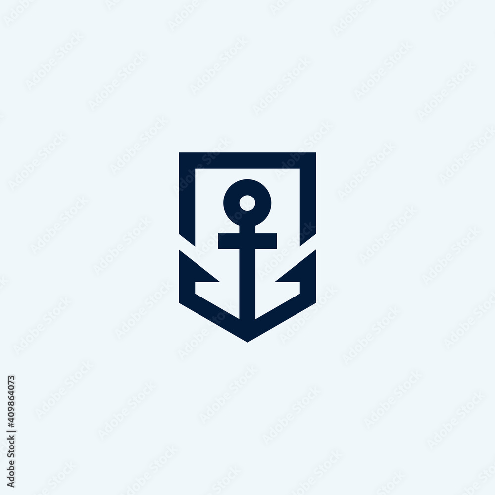 Anchor icon design template. Line anchor shield. Vector illustration.
Anchor icon design template. Line anchor shield. Vector illustration.