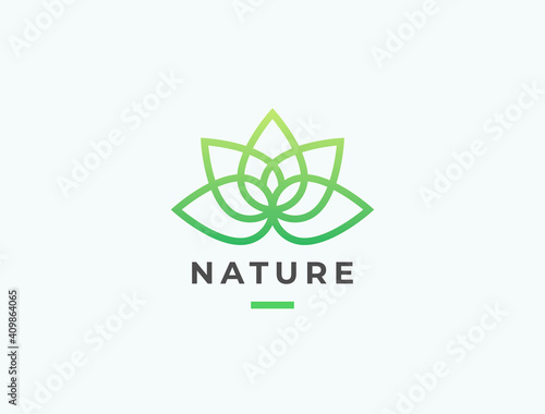 Lotus flower logo design. Abstract emblem, logotype concept.
