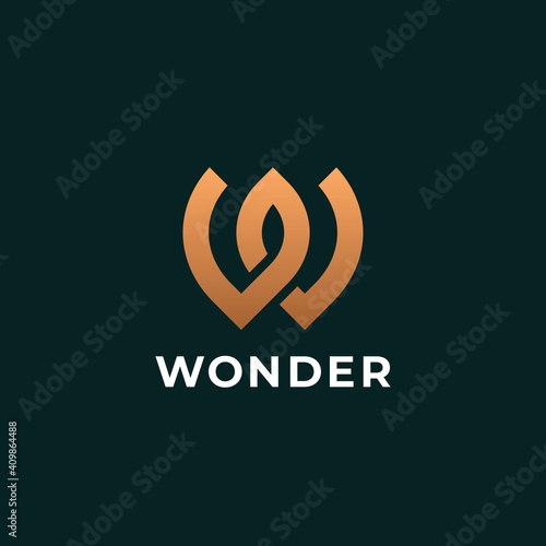 Letter W logo template. Modern elegant logotype. 
