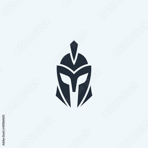 Warrior helmet logo icon design. Spartan, Greek gladiator helmet logotype.
