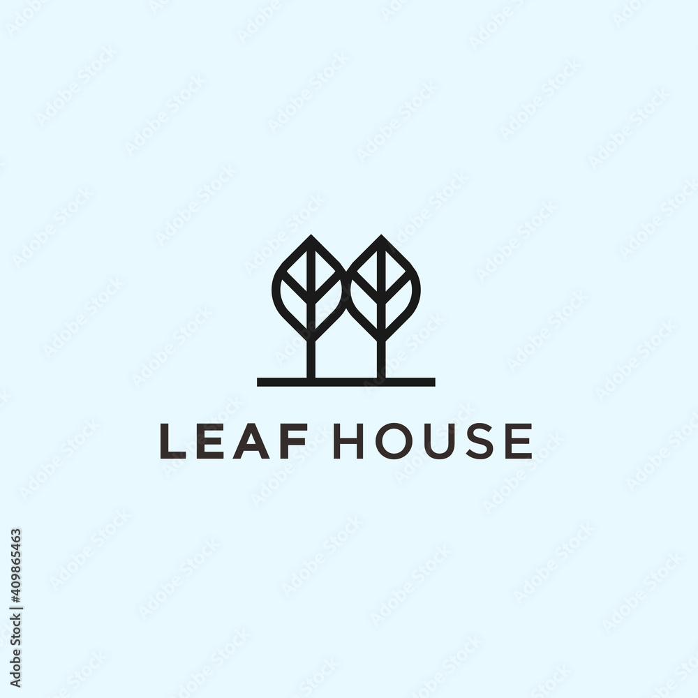abstract house logo. leaf icon abstract house logo. leaf icon
