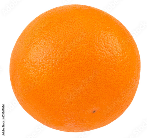 Ripe orange fruit  isolated on white background. Fresh whole orange close-up