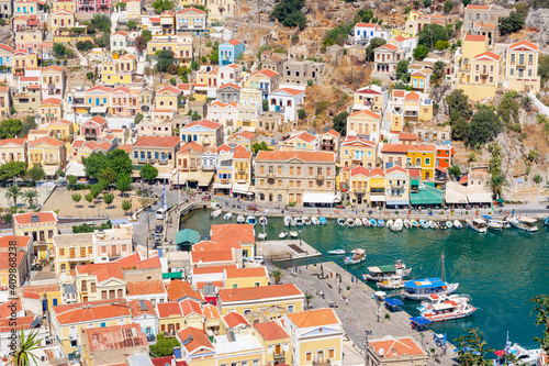 Symi town port, Dodecanese islands, Greece