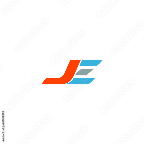 J E letter logo vector design on white color background. je unique abstract icon design photo