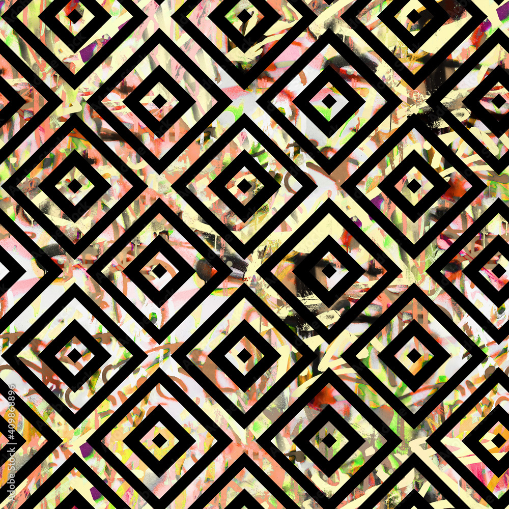 Grunge Brush Textured Geometric Pattern Trendy Fashion Colors Graffiti Surface Grunge Brush Textured Geometric Pattern Trendy Fashion Colors Graffiti Surface
