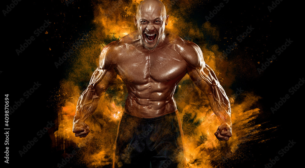 Bodybuilder athlete. Bodybuilding competitions on the scene. Handsome and fit man sportsmen physique. Men's fitness and sport motivation. Individual sports recreation. Bodybuilder athlete. Bodybuilding competitions on the scene. Handsome and fit man sportsmen physique. Men's fitness and sport motivation. Individual sports recreation.