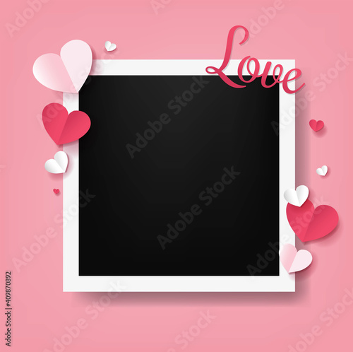Valentines Day Postcard With Red Hearts With Gradient Mesh, Vector Illustration