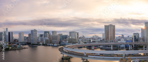 Panorama view of Shibaura area in Tokyo