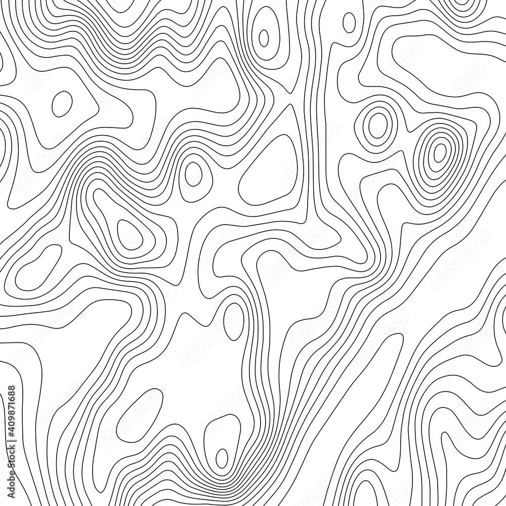 Topographic map background. Line topography map contour background, geographic grid. Abstract vector illustration.