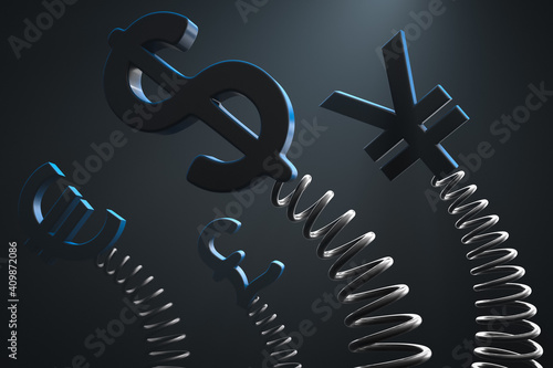 Obraz na plátně Currency volatility concept. Financial topics.