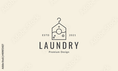 clothing wash or laundry line simple logo symbol icon vector graphic design illustration