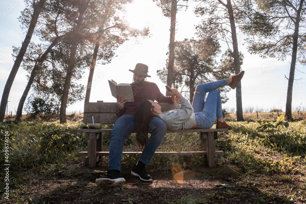 couple in love enjoying nature couple in love enjoying nature