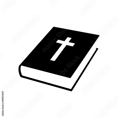 Bible book icon. Vector illustration. Christian church book