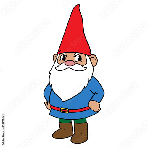 Cartoon Angry Gnome Character Illustration