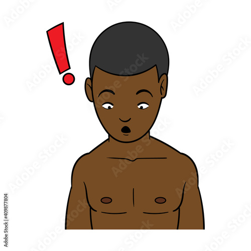 Cartoon Male Looking Down With Surprised Expression Illustration