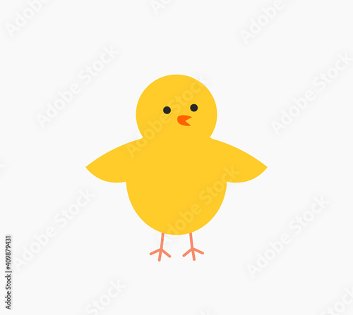 Cute yellow Easter chick bird. Little chicken.