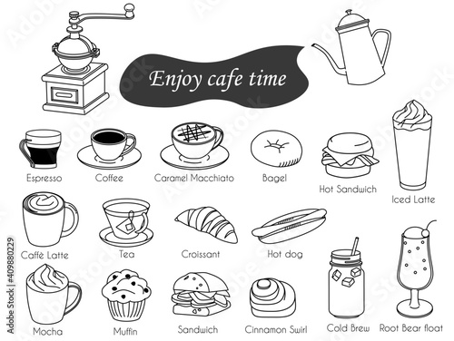 Cafe icon drink food simple line