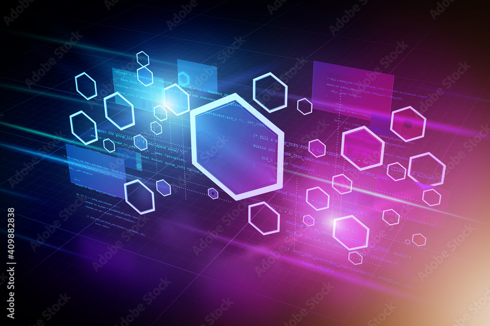 Hexagons abstract background illustration - 3d rendering