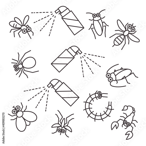  害虫駆除アイコンセット