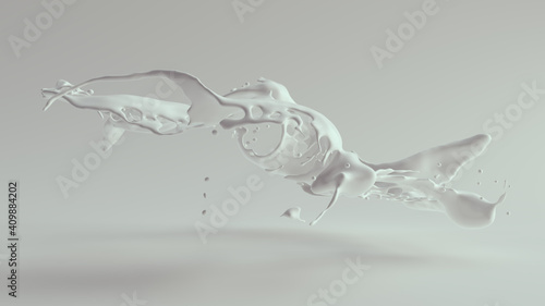 Tablou pe pânză White Paint Splash 3d illustration render