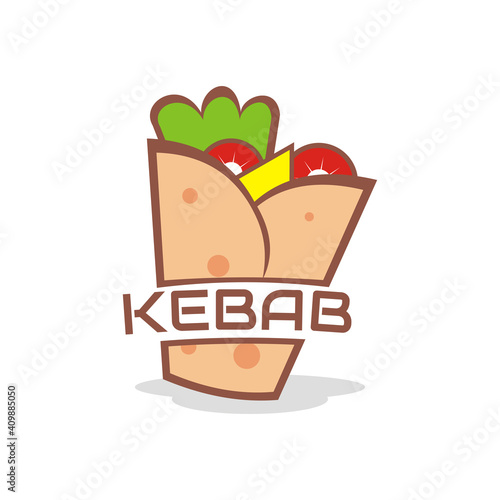 illustration vector graphic of kebab pieces filled with meat, tomatoes, cheese, and vegetables, perfect for fastfood, food, restaurant, cafe, etc.